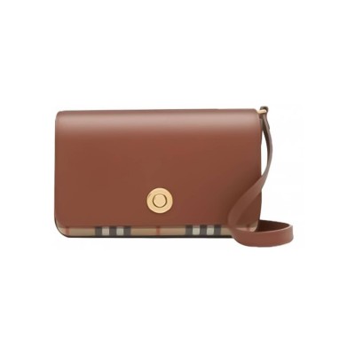 BURBERRY LEATHER AND VINTAGE CHECK NOTE CROSSBODY BAGPRICE MINI 80211111 (25cm*8.5cm*18cm) BURBERRY LEATHER AND VINTAGE CHECK NOTE CROSSBODY BAGPRICE MINI 80211111 (25cm*8.5cm*18cm)